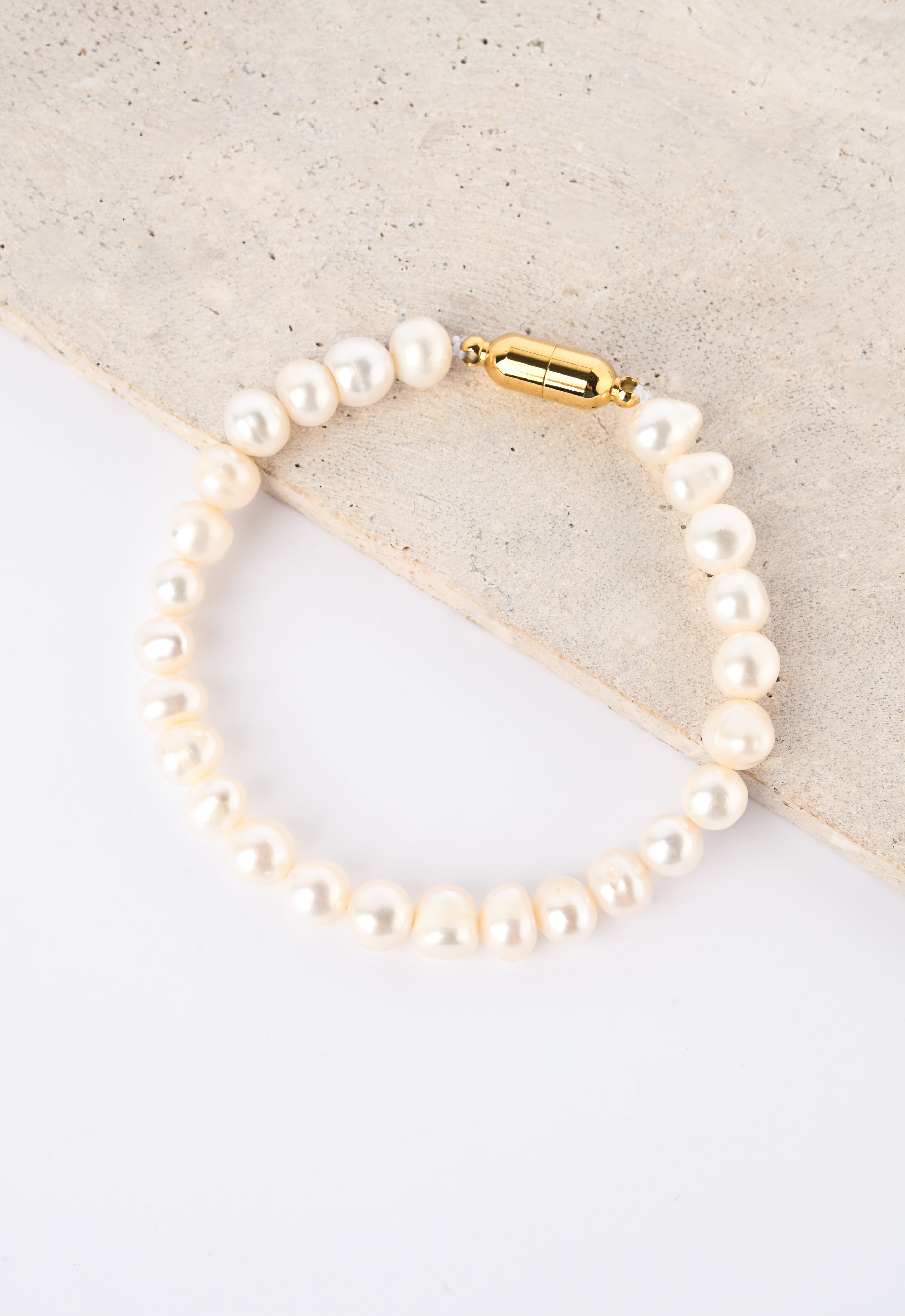 Magnetic Link Mother of Pearl Necklace & Bracelet Set