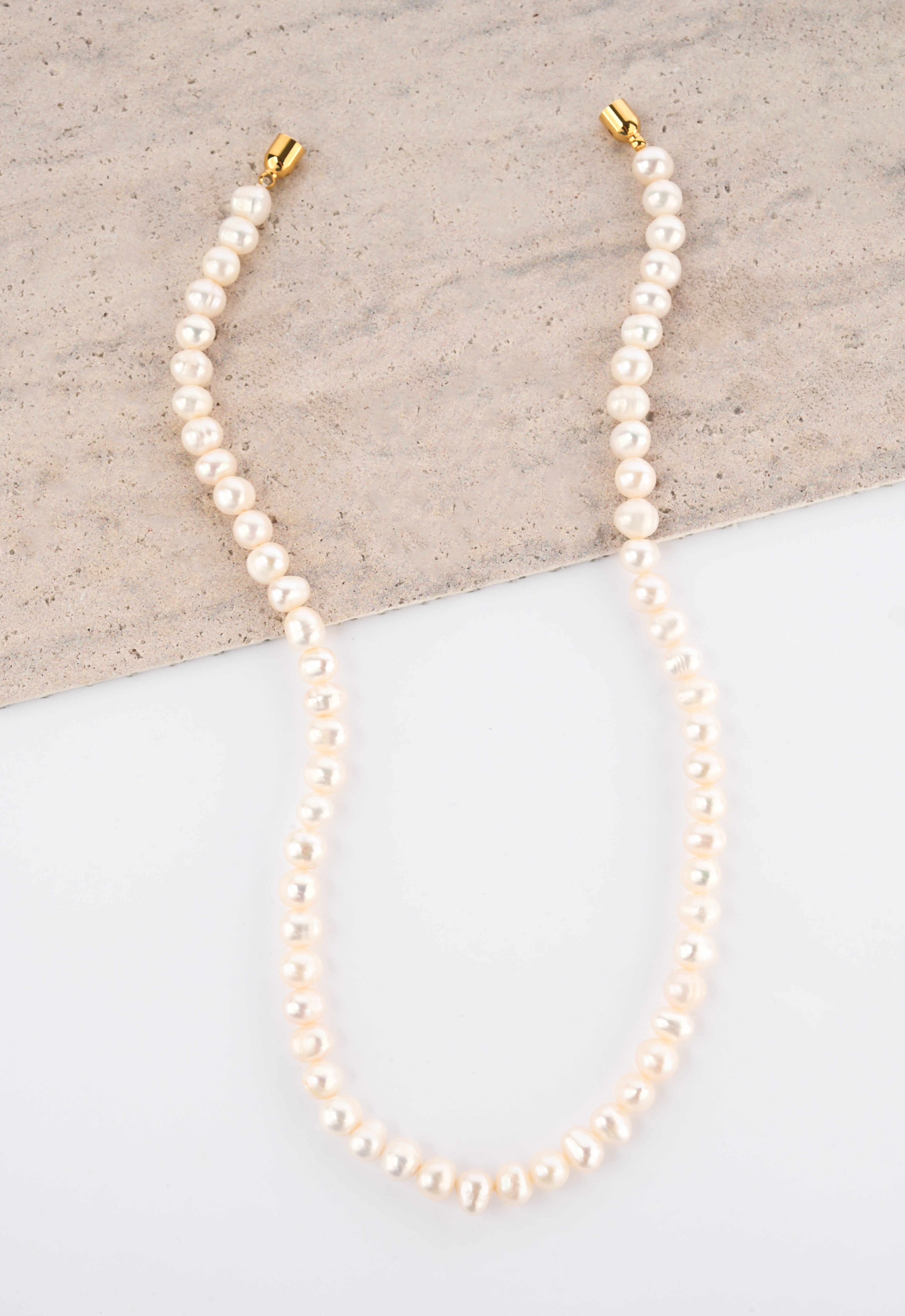 Magnetic Link Mother of Pearl Necklace & Bracelet Set