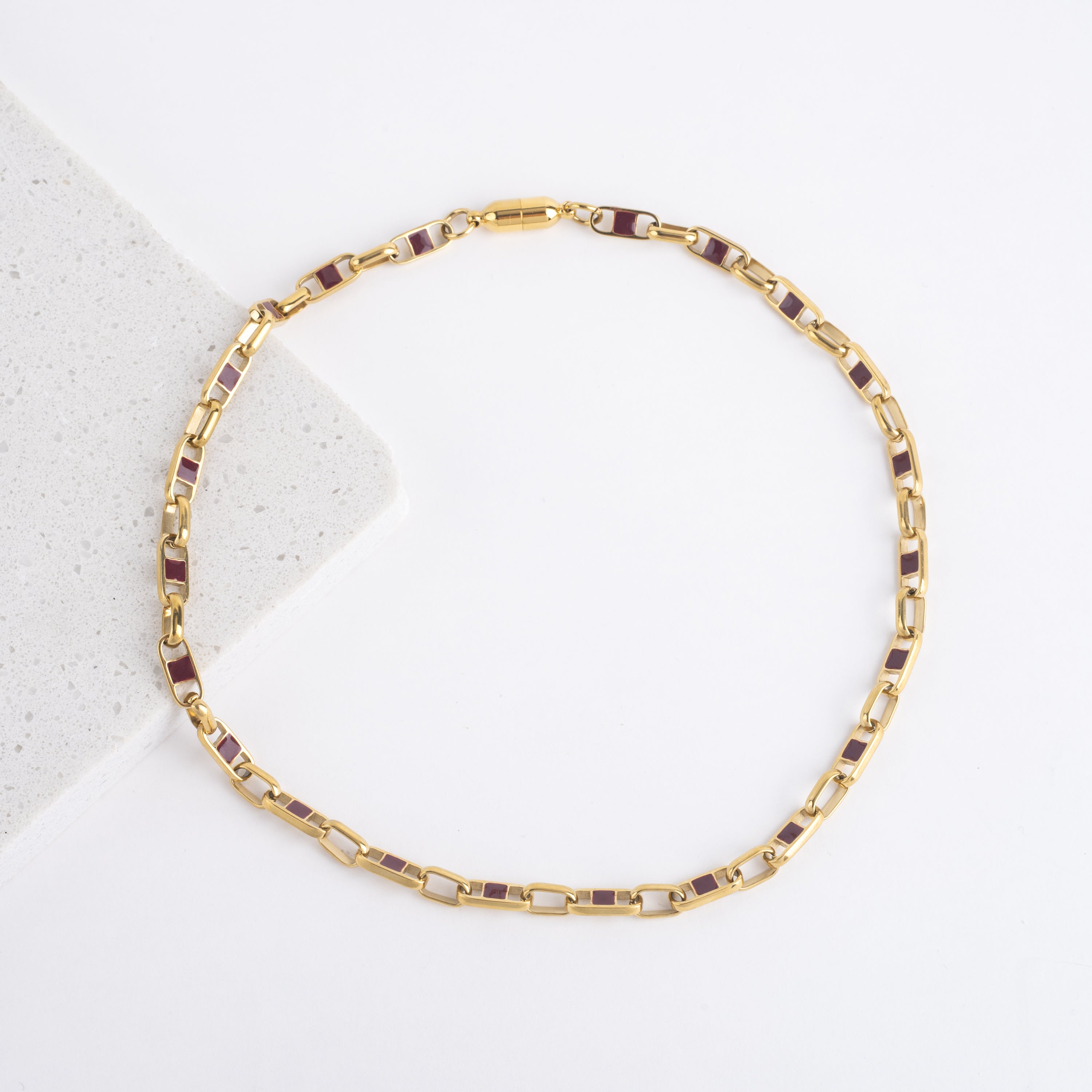Maroon & Gold Spirit Necklace + Bracelet Set