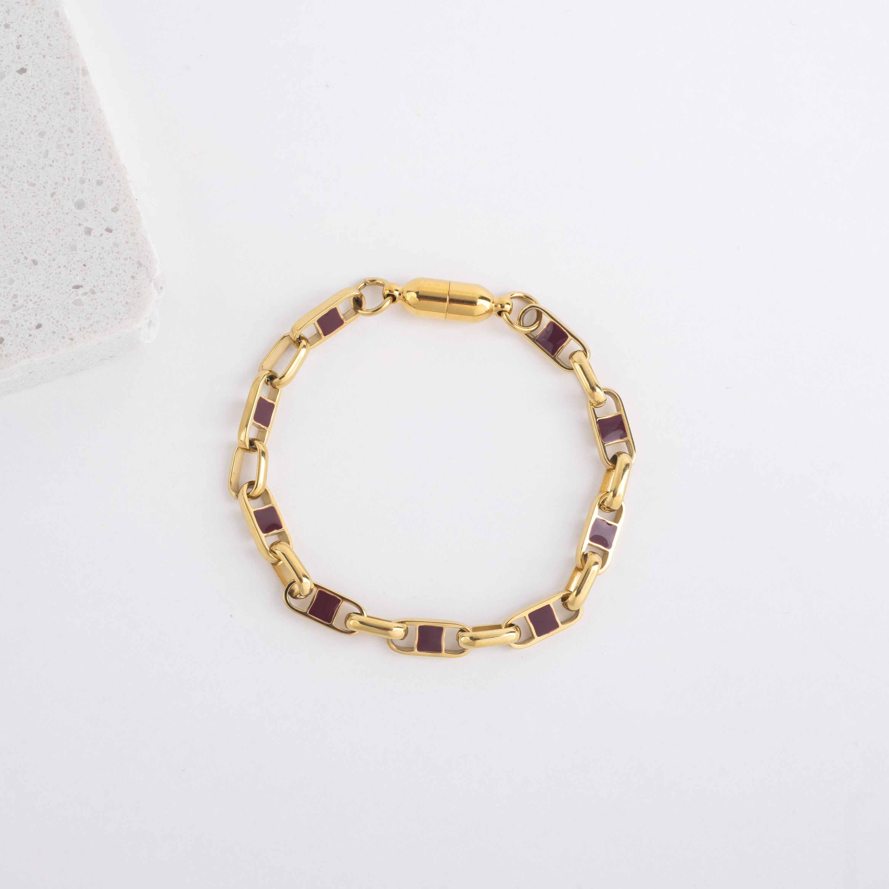 Maroon & Gold Spirit Necklace + Bracelet Set