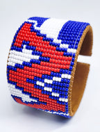 Bead Cuff Westlake - Blue/White Stripe
