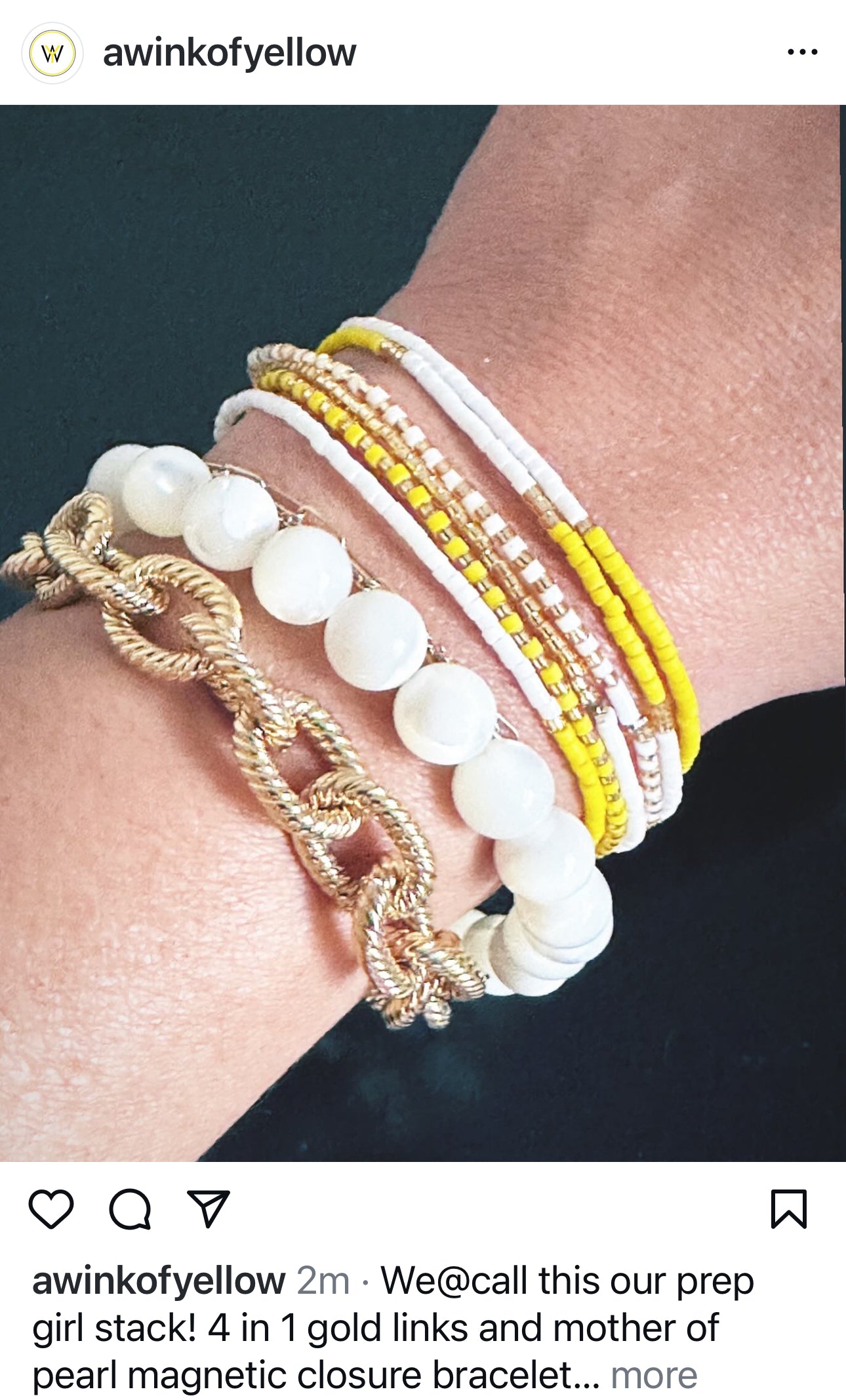 Bracelet set - Burnt Orange/White & Gold