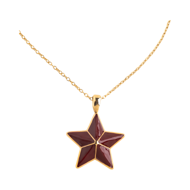 Maroon Star Necklace