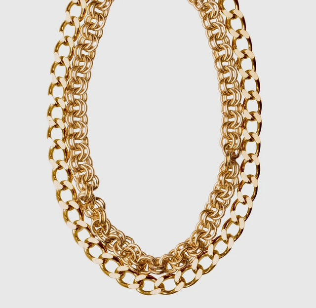 Double Gold & Silver Chunky Collar necklace