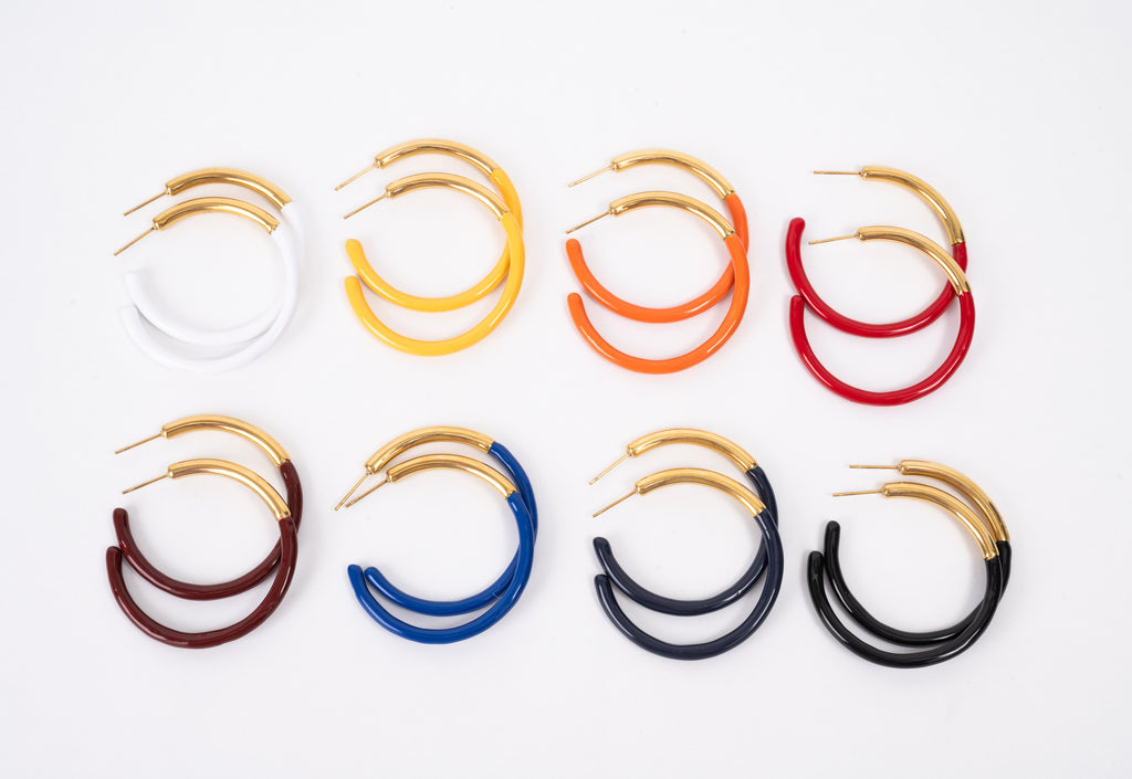 Red Enamel Hoops