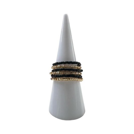 Wholesale: Delica Bead Ring set - Black/Gold