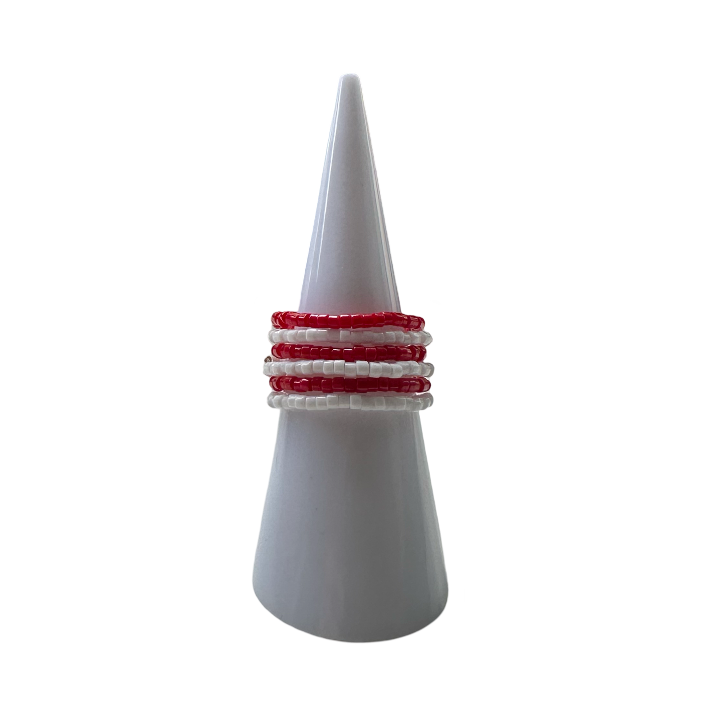Wholesale: Delica Bead Ring set - Red/White