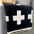 Swiss Cross Throw - Black