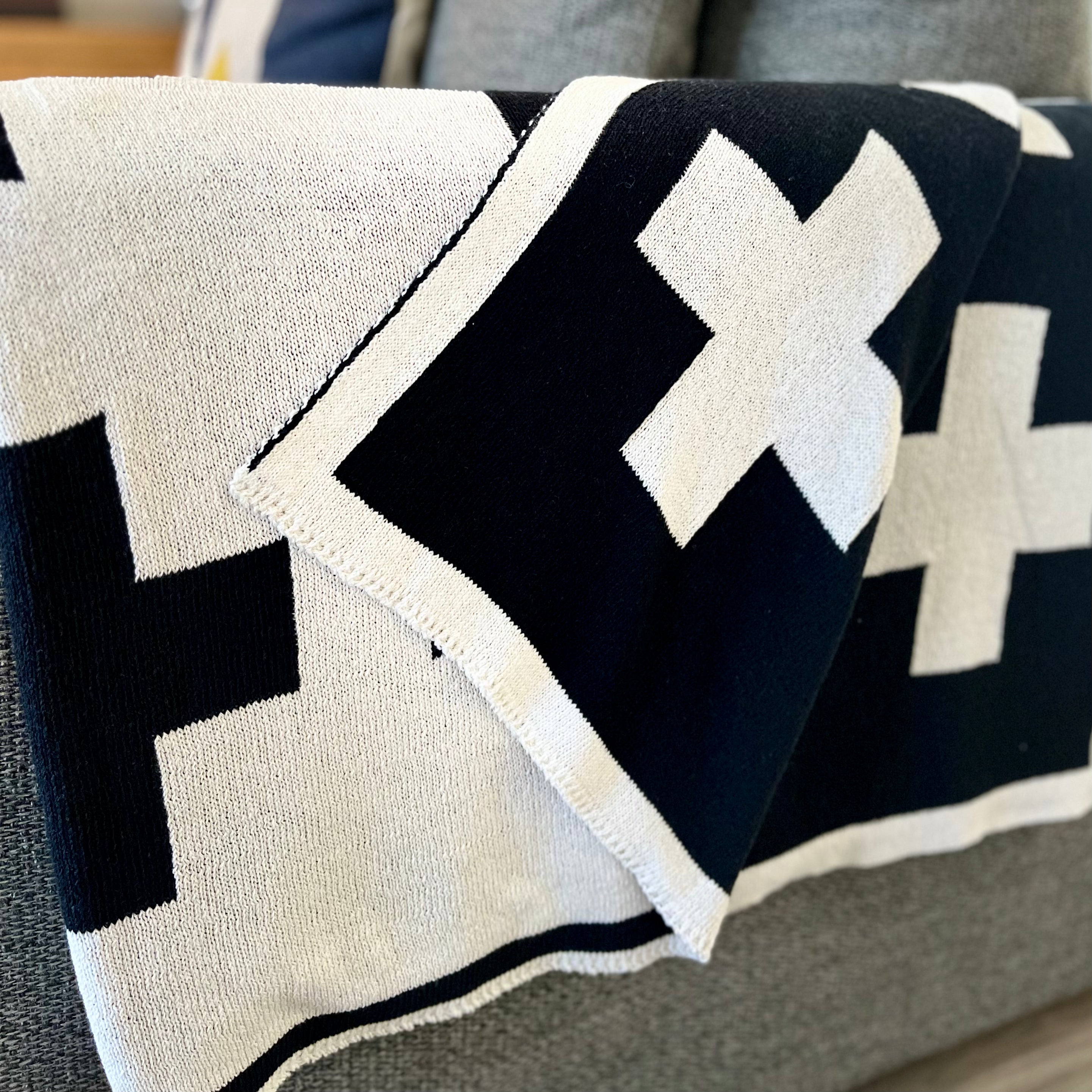 Swiss Cross Throw - Black