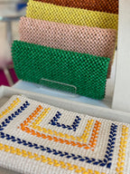 Woven Clutch - Yellow & Navy