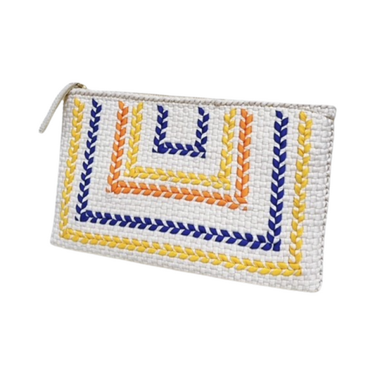 Wholesale: Woven Clutch - Yellow & Navy