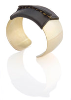 Brass & Leather Cuff - Black